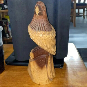Vintage hand carved wood  deco art eagle